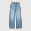 Jeans large taille haute bleu femme