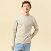 T-shirt en coton manches longues beige homme