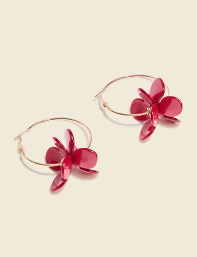 Boucles d'oreilles créoles rouge femme