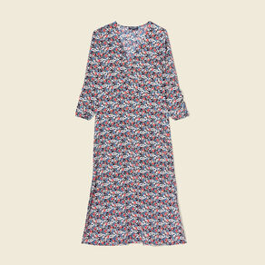 Robe longue éco-responsable bleu marine femme
