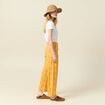 Pantalon large brodé jaune femme