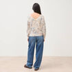 Pull col bateau manches longues ecru femme