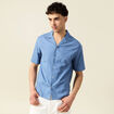 Chemise manches courtes bleu gris homme