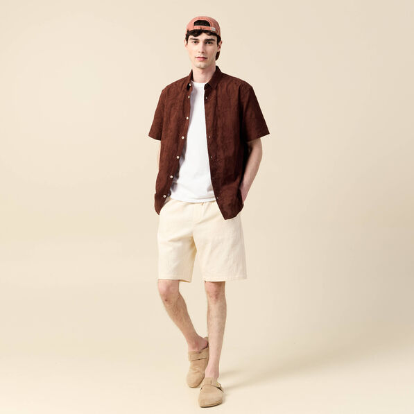 Chemise manches courtes bordeaux homme