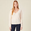 Pull manches longues ecru femme
