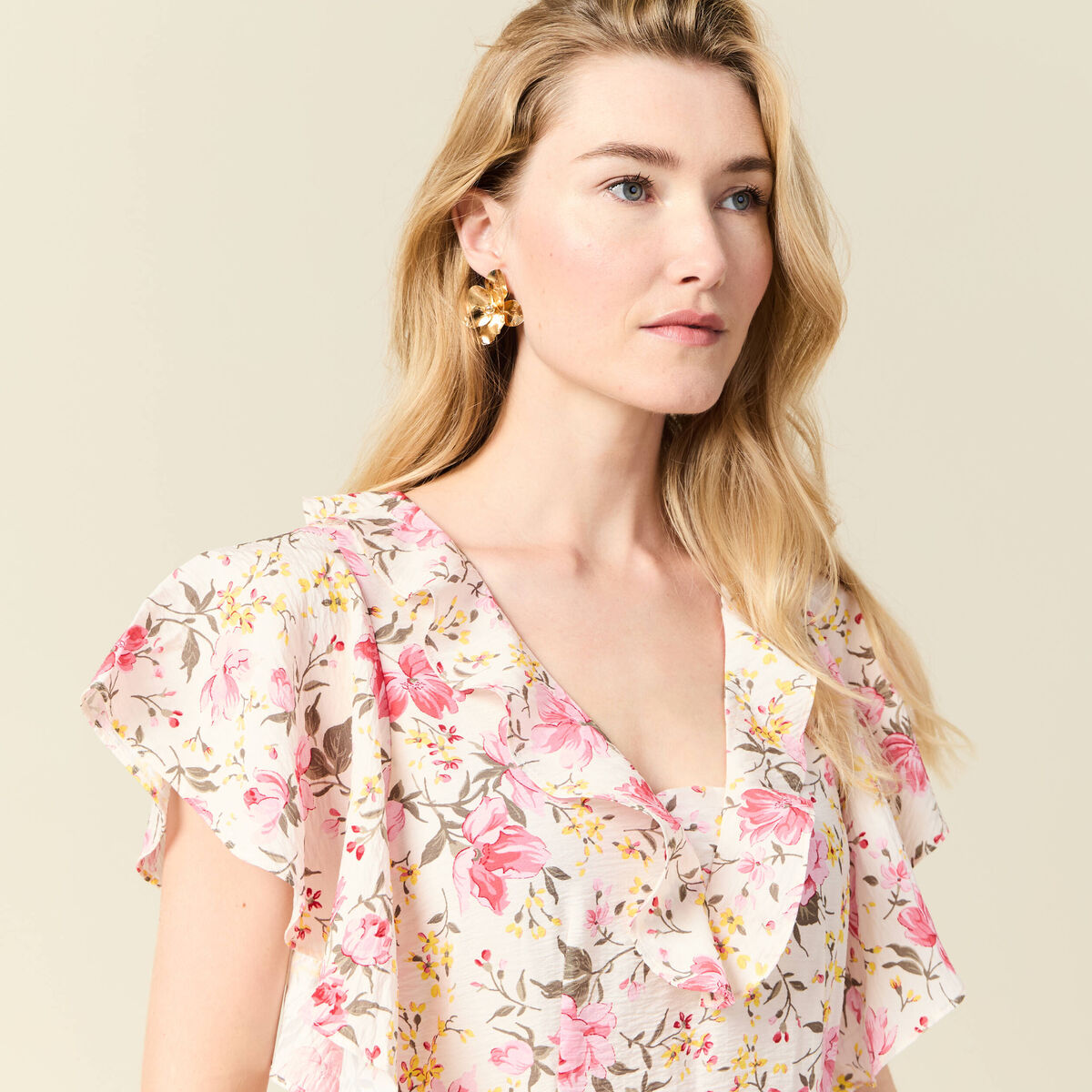 Robe longue évasée blanc femme