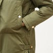 Parka droite &agrave; capuche vert kaki femme