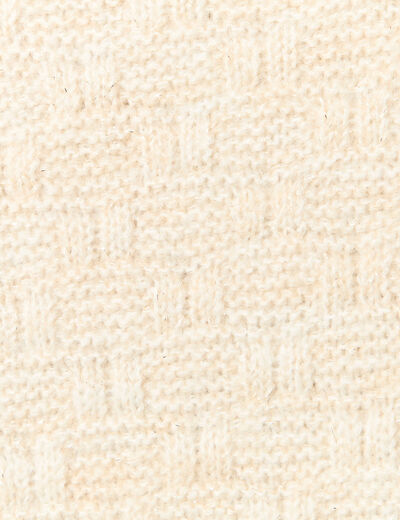 Pull manches longues à boutons ecru femme