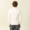 Pull fin manches longues col rond ecru homme