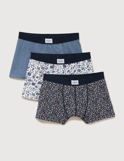 Lot de 3 boxers bleu fonc&eacute; homme