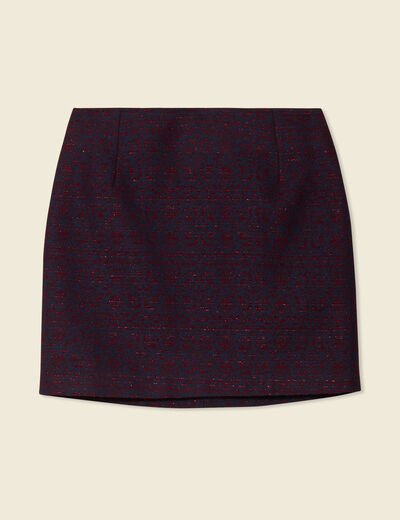 Jupe droite bleu marine femme