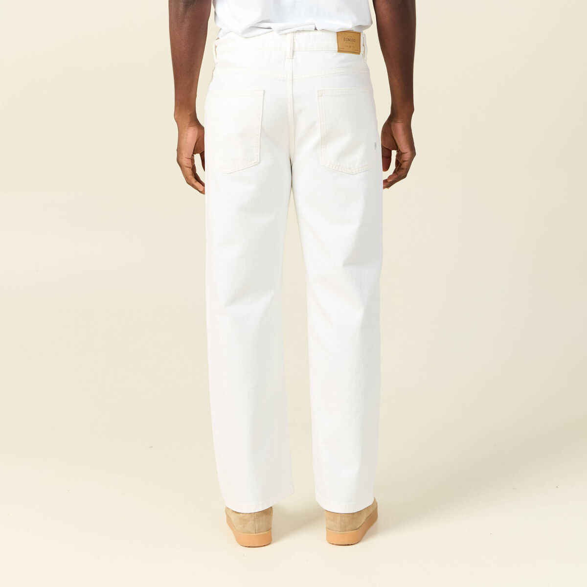 Jeans loose 5 poches denim blanc homme