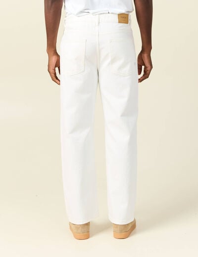 Jeans loose 5 poches denim blanc homme