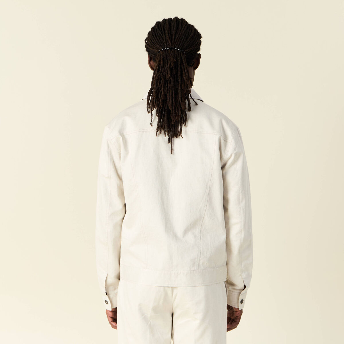 Veste boutonn&eacute;e sable homme