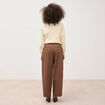 Pantalon large ray&eacute; taille standard marron fonc&eacute; femme