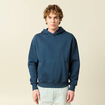Sweat &agrave; capuche manches longues bleu fonc&eacute; homme