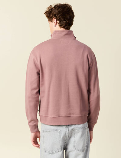 Sweat manches longues en coton vieux rose homme