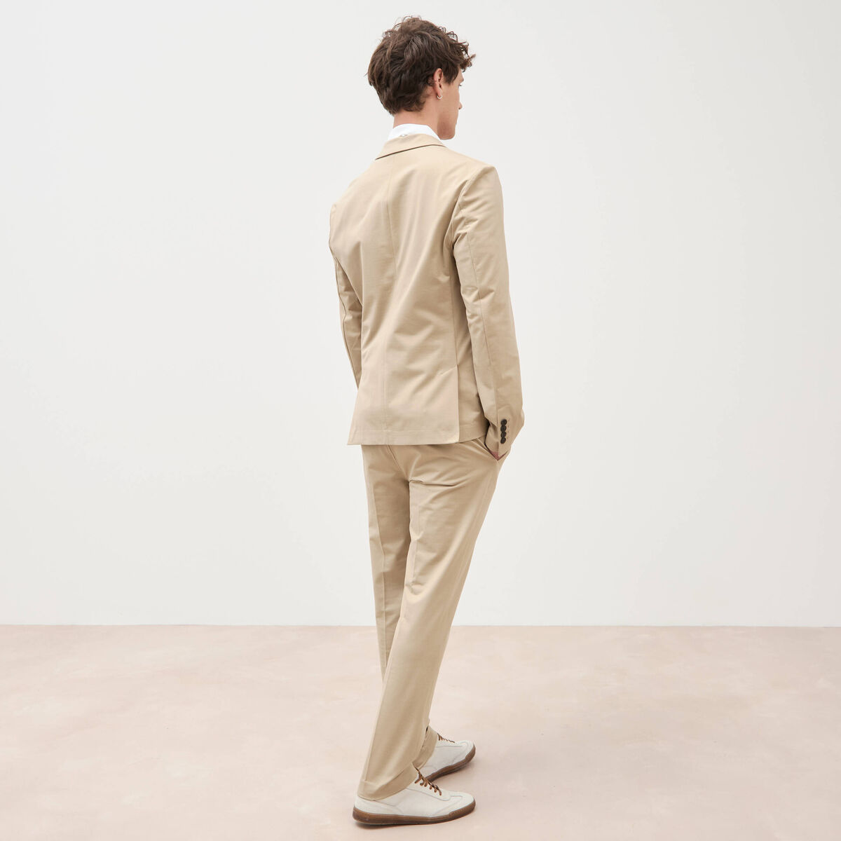 Veste blazer stretch beige homme