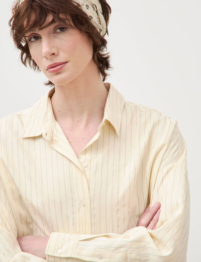 Chemise manches longues fluide creme femme