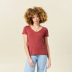 T-shirt manches courtes rouge foncé femme