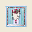 Foulard carr&eacute; Atelier Beguin x Bonobo bleu ciel femme