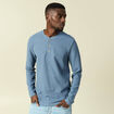 T-shirt manches longues bleu fonc&eacute; homme