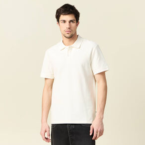 Polo manches courtes ecru homme