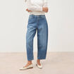 Jeans barrel 7/8&egrave;me taille standard denim used femme
