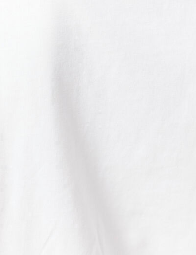 T-shirt col rond sans manches en coton blanc femme