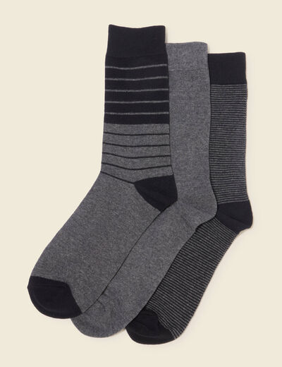 Lot de 3 paires de chaussettes noir homme