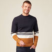 Pull col rond éco-resposnable bleu marine homme