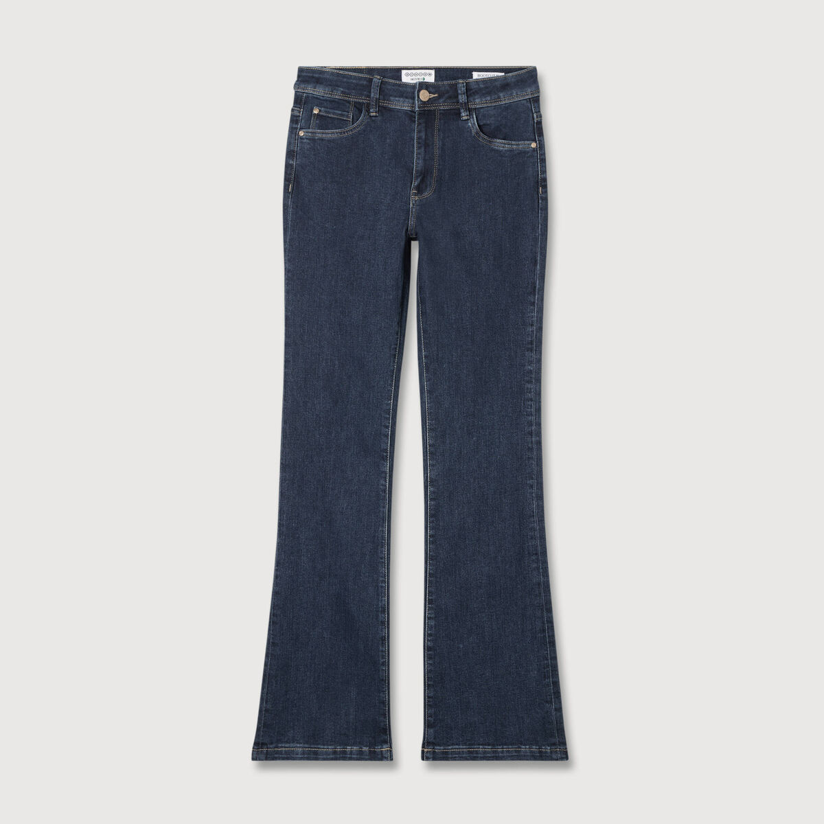Jeans bootcut taille haute denim brut femme