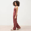 D&eacute;bardeur cropped d&eacute;collet&eacute; doubl&eacute; marron cognac femme
