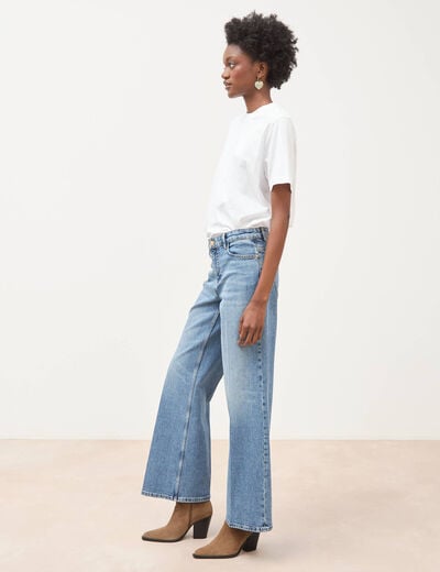 Jeans bootcut taille standard denim stone femme