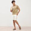 Short droit avec cordon ecru homme