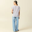 T-shirt col rond manches courtes parme femme