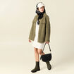 Robe pull droite col bateau creme femme