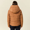 Doudoune à capuche marron clair femme