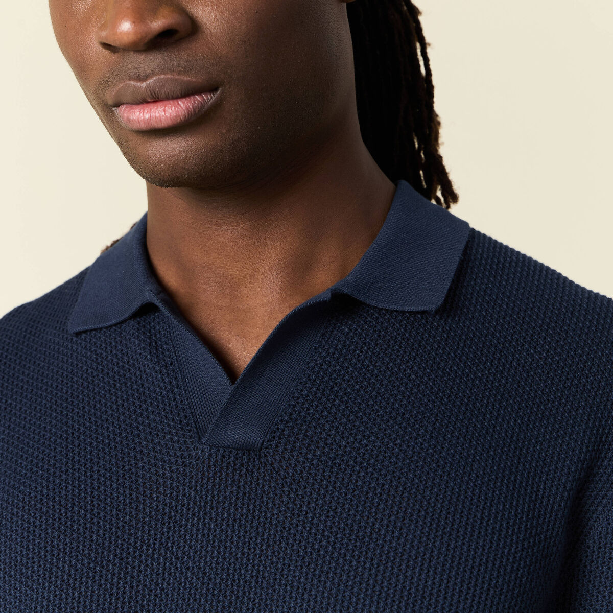 Polo manches courtes bleu marine homme