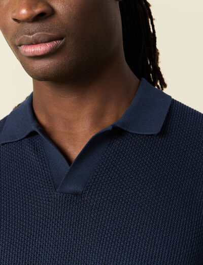 Polo manches courtes bleu marine homme