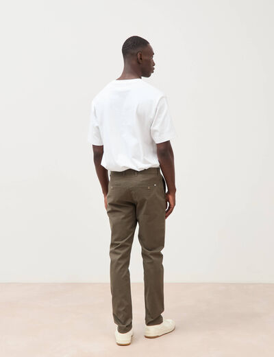 Pantalon chino slim taupe homme