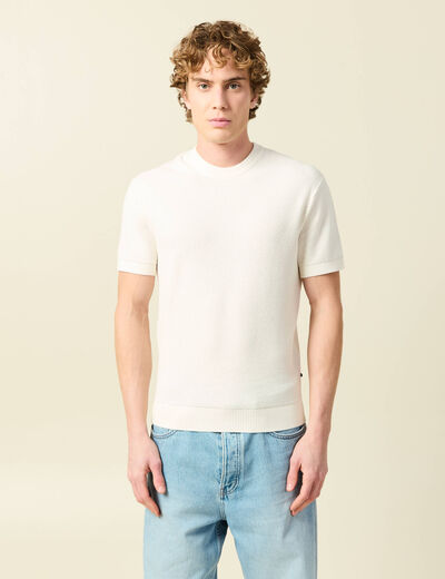 T-shirt en coton ecru homme