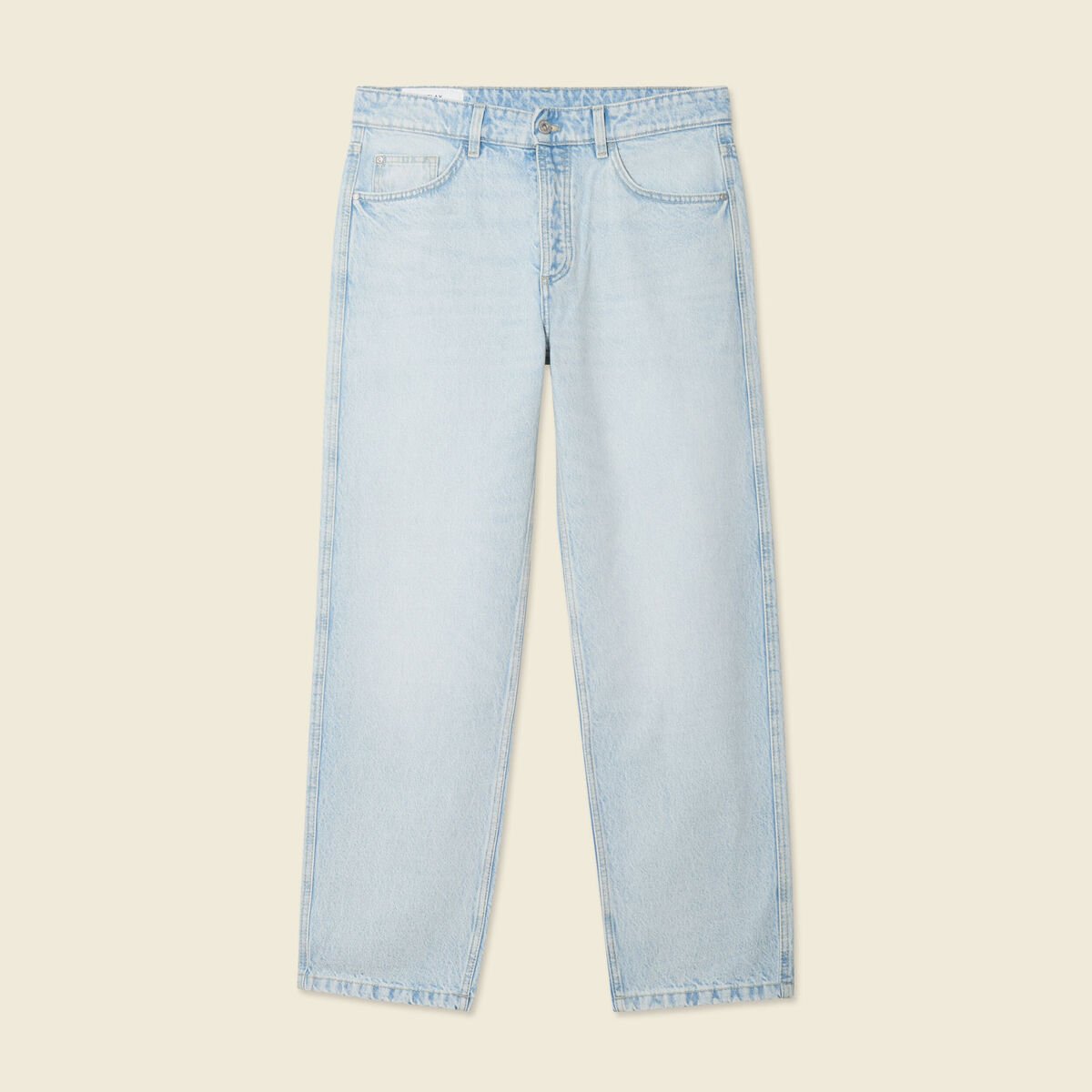 Jeans large 5 poches denim snow bleach homme
