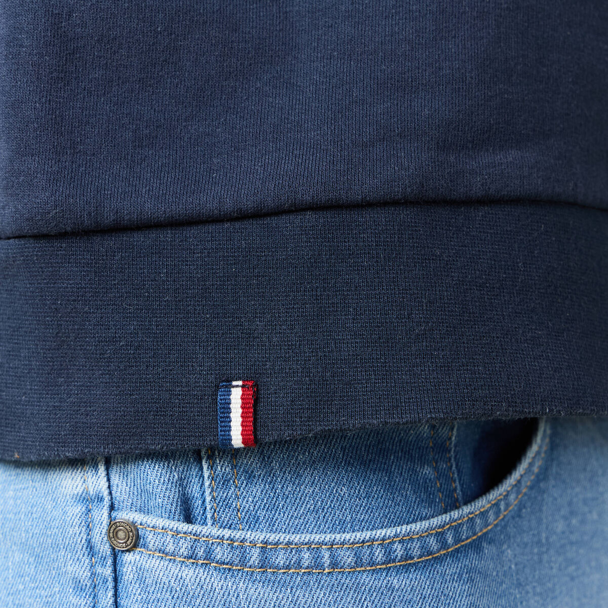 Sweat manches longues bleu marine homme