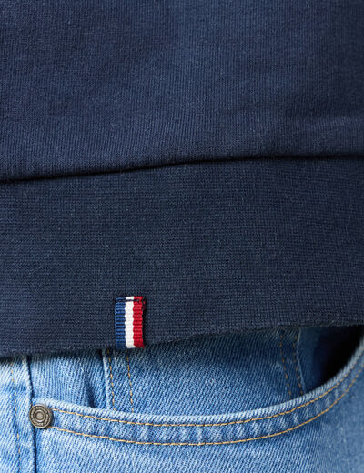 Sweat manches longues bleu marine homme