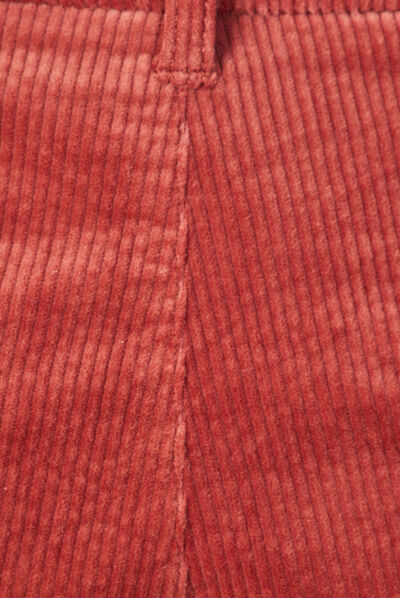 Pantalon chino velours côtelé vieux rose femme
