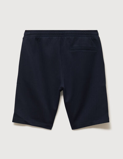 Bermuda droit &eacute;lastiqu&eacute; bleu marine homme
