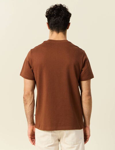 T-shirt manches courtes marron cognac homme