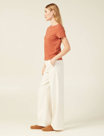 T-shirt manches courtes orange femme