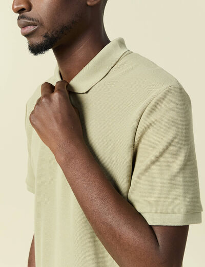 Polo col polo manches courtes en coton gris homme